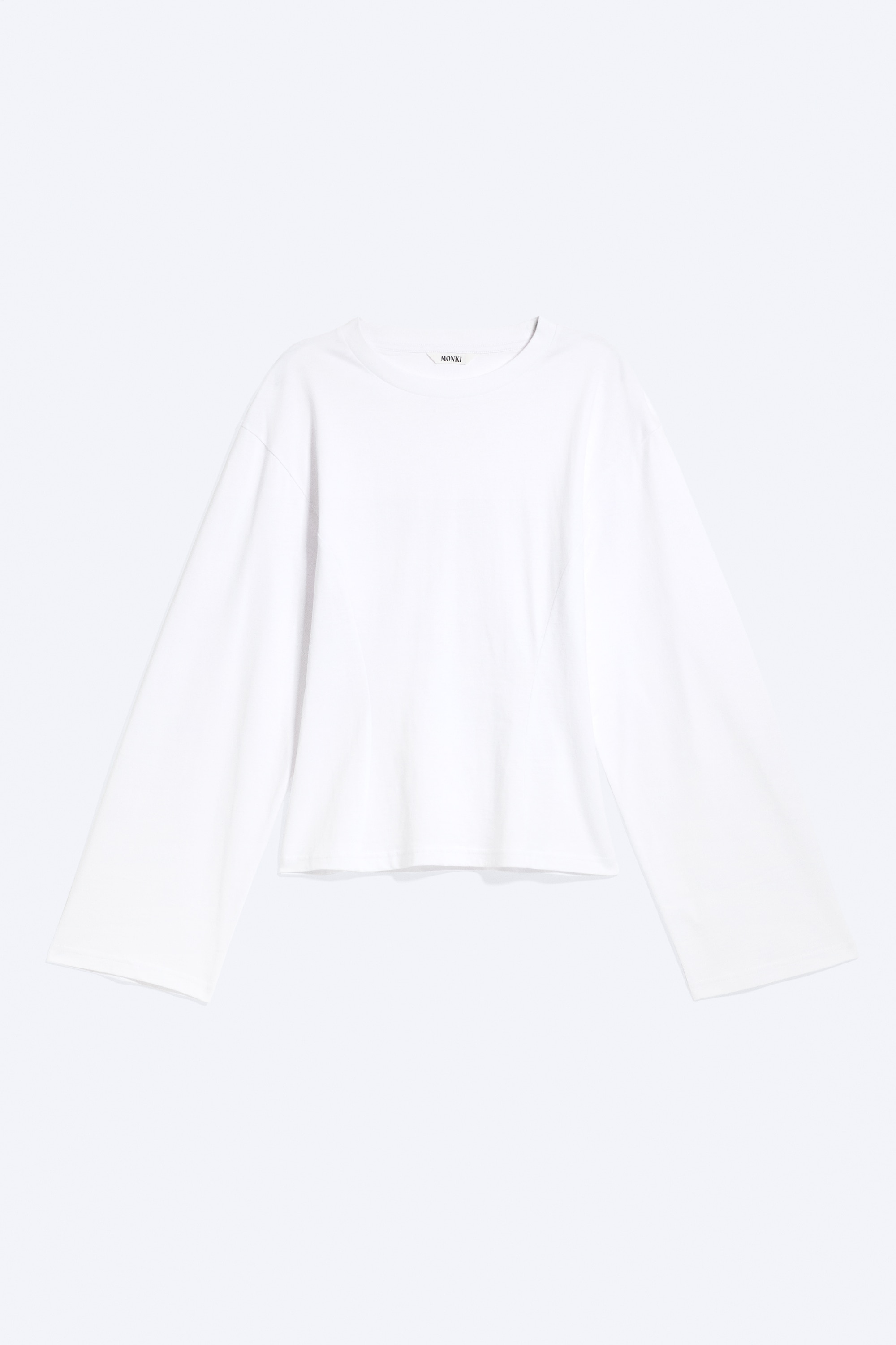 Waisted Long-sleeved top - White/Black