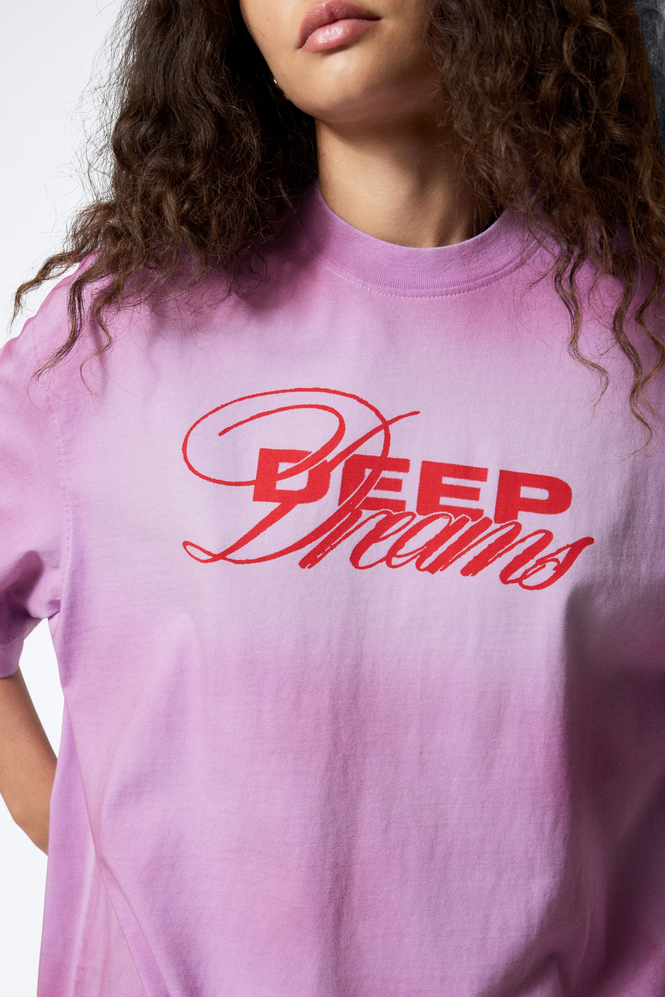 Light Lilac - Deep Dreams - Wide Oversized Printed T-shirt - 2
