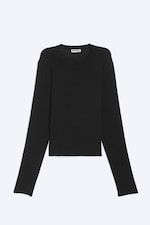Black - Doorschijnend T-shirt met lange mouwen - 0
