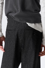 Svart kritstrecksrandig - Alessi Avslappnade Kostymbyxor - 3