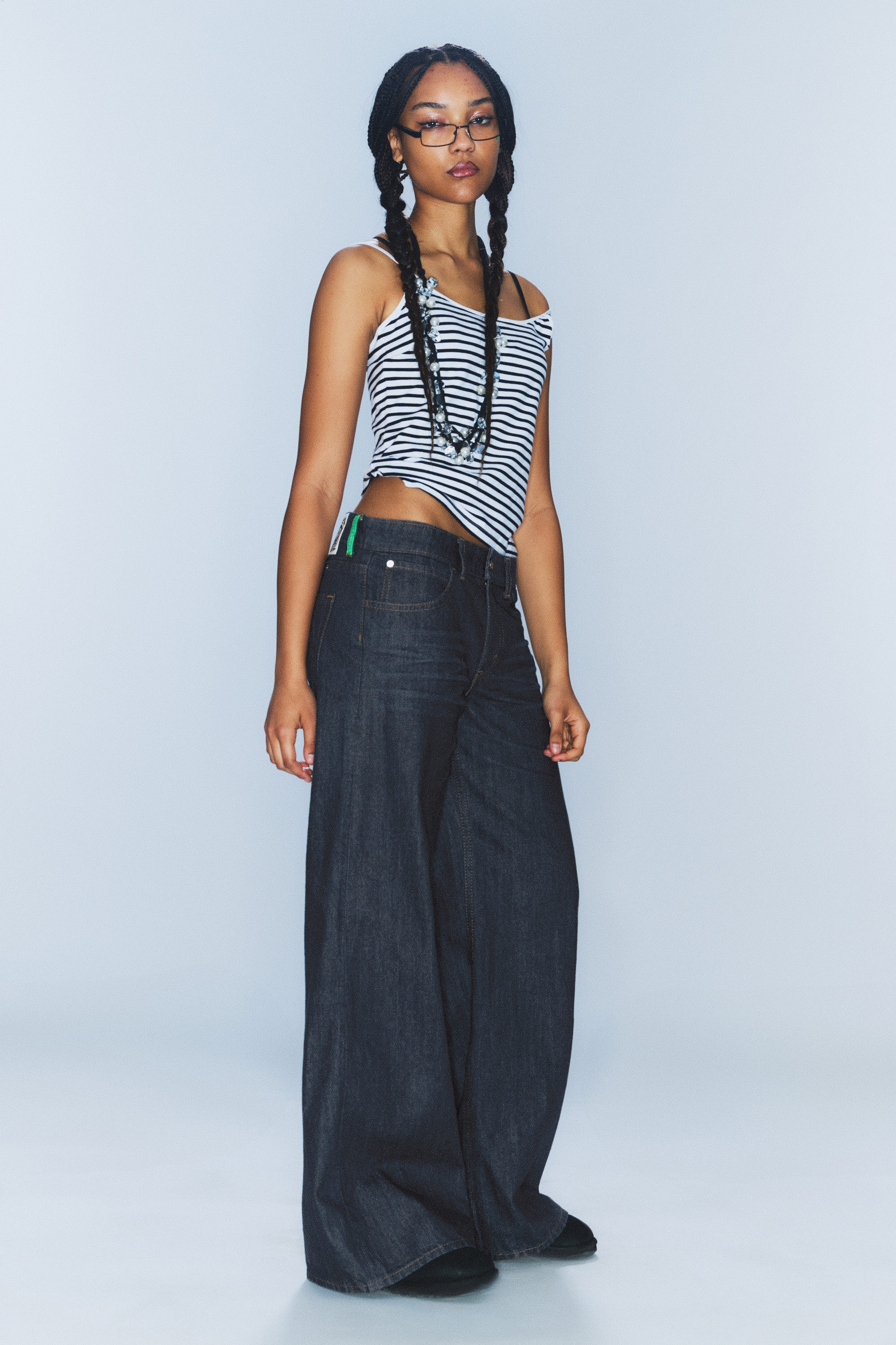 Blue Rinse - Dunkelblau - Poser – Weite Jeans mit normaler Taille - 2