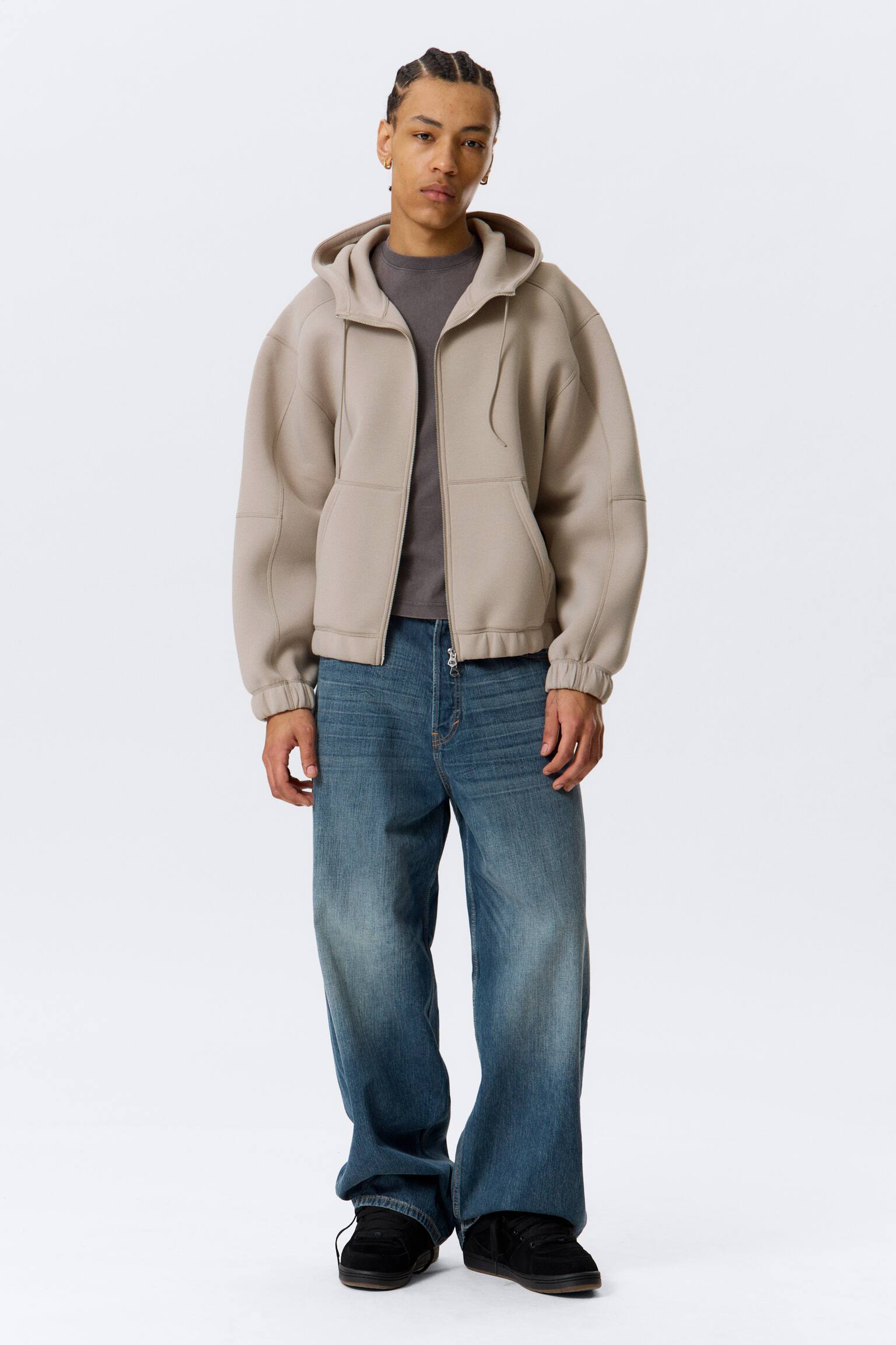 Felpa con cappuccio e zip - Light Dusty Mole/Nero - 3