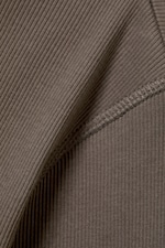 Washed Dark Mole - Classic Slim Ribbed Cotton T-shirt - 1