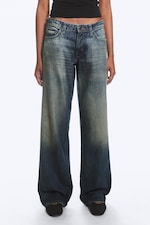 Baltic Blue - Dark Blue - Ample Low Rise Loose Wide Jeans - 2