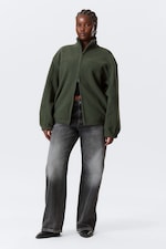 Dark Green - Fleece Zip Jacket - 1
