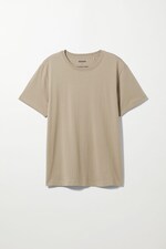 Beige - Relaxed middelzwaar T-shirt - 0