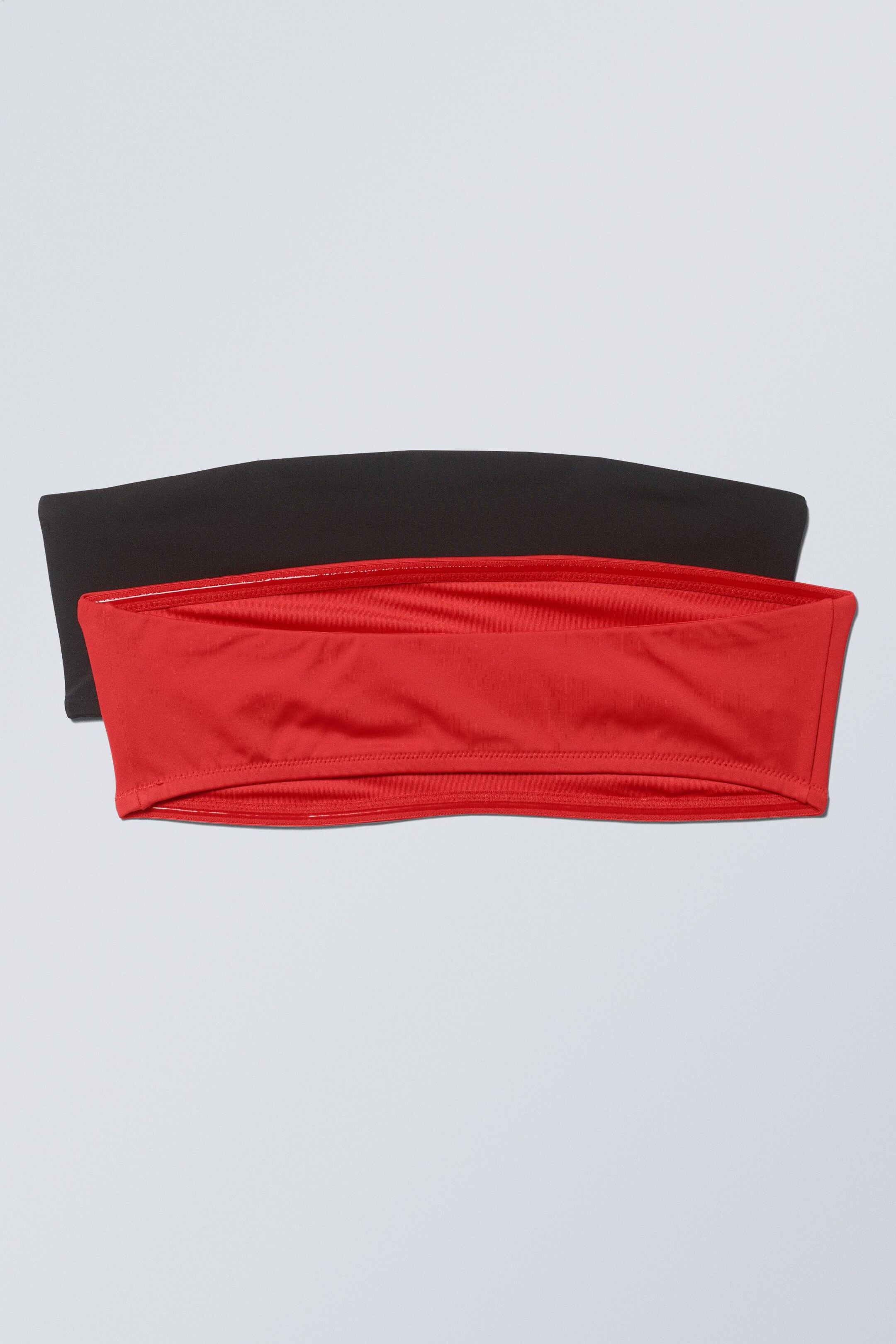 Schwarz/Rot - Bandeau-Bikinitop 2er-Pack - 1