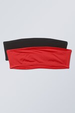 Schwarz/Rot - Bandeau-Bikinitop 2er-Pack - 1
