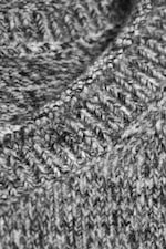 Grey Melange - Loose Knitted Crew-Neck Sweater - 4