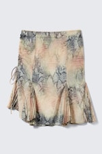 Beige - Snakeskin-patterned - Low Rise Mermaid Midi Skirt - 9