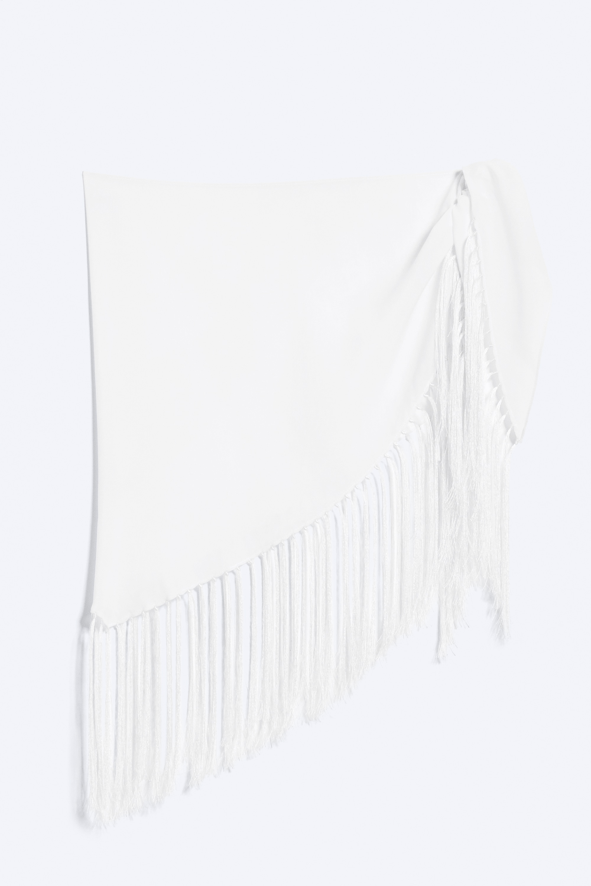 Foulard da vita con frange - Bianco/Nero