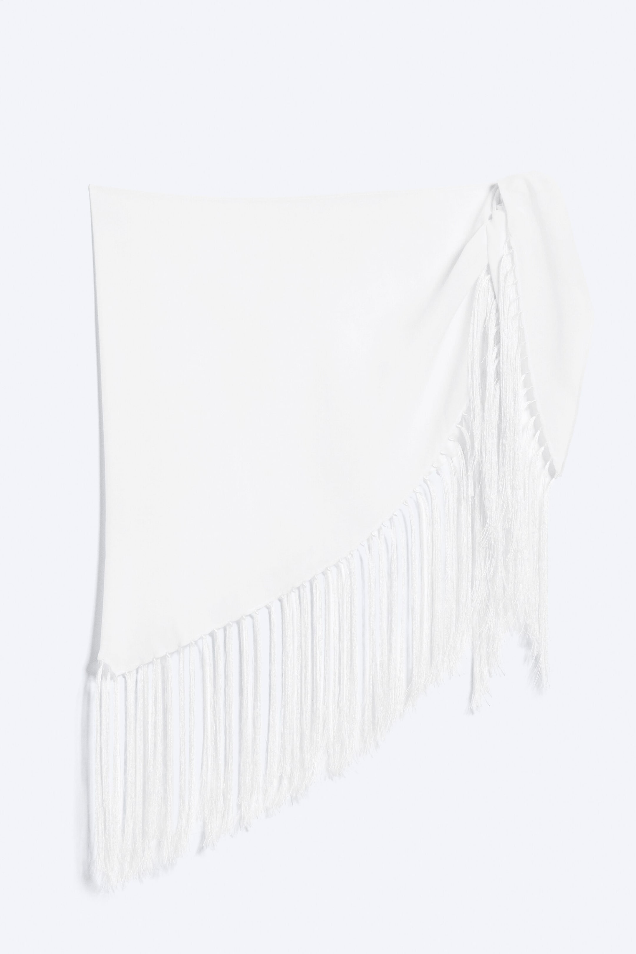 Vit - Midjescarf med fransar - 1