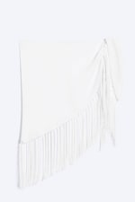 Vit - Midjescarf med fransar - 1
