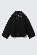 Black - Fur-Lined Canvas Jacket - 5