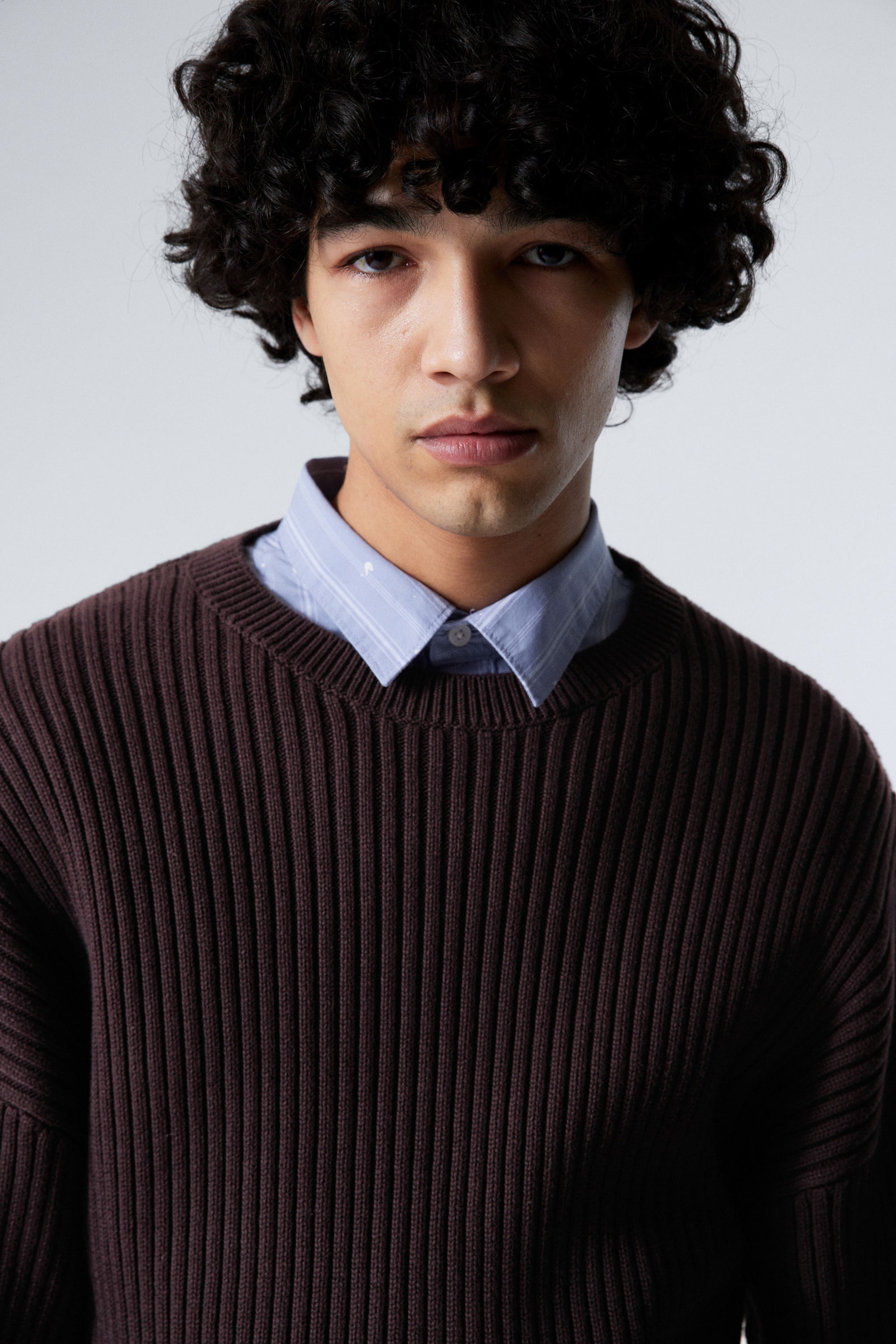 #34272C - Loose Ribbed Cotton Sweater - 2