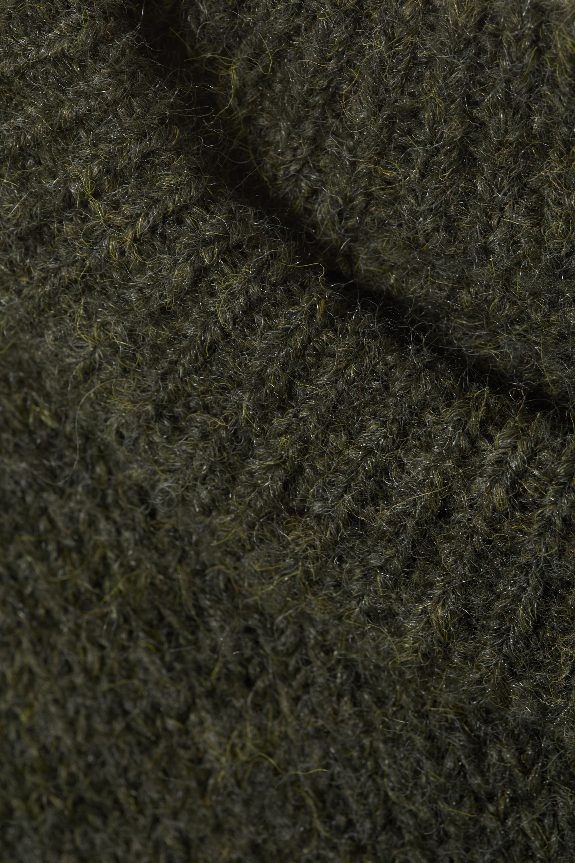 Mörkgrön - Stickad tröja i ullblandning - 6