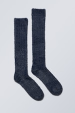 Midnight Blue - Fuzz Hairy Socks - 0