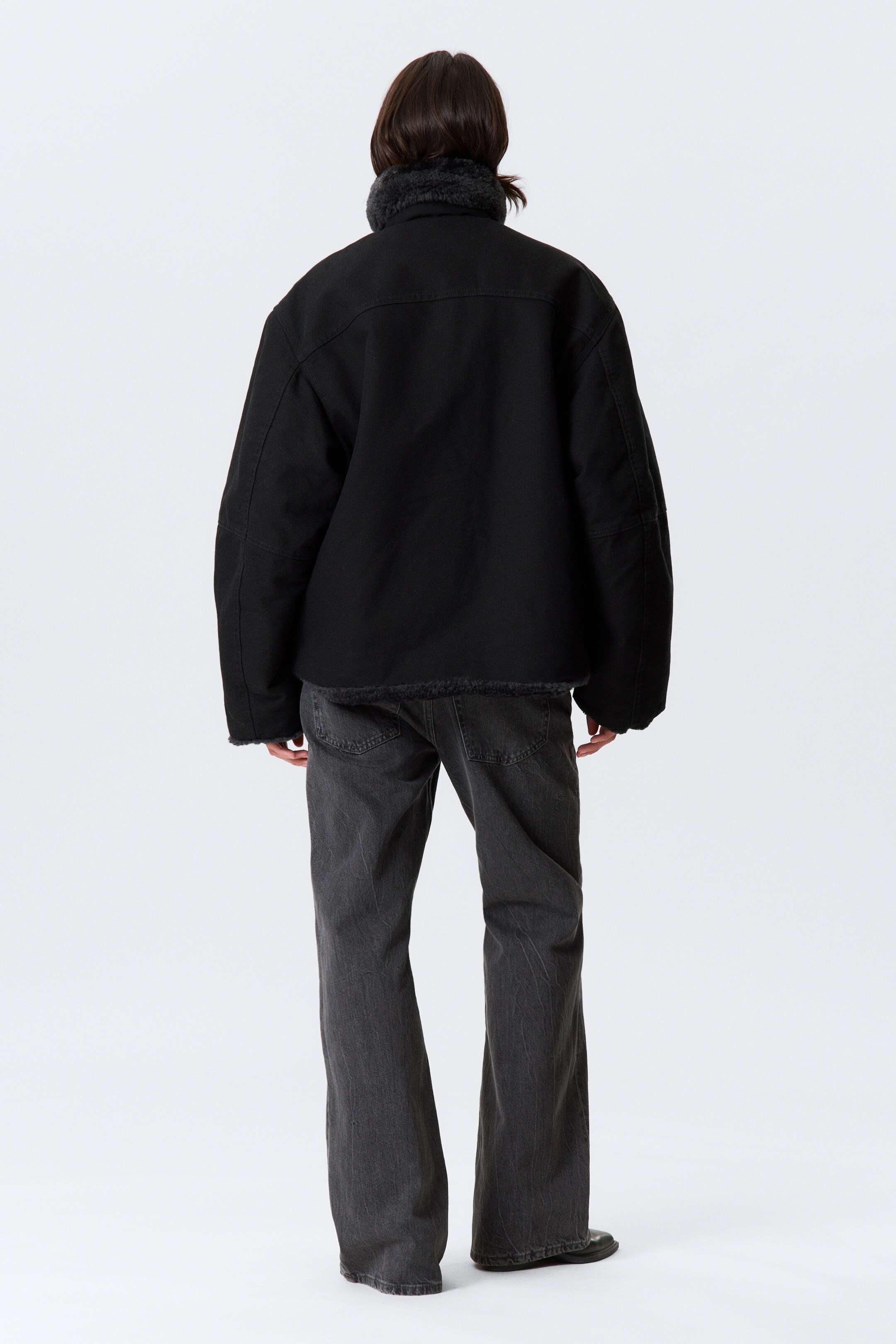 Zobraziť väčší obrázok: Plátená bunda s kožušinovou podšívkou - Čierna - ŽENY | H&M SK 5