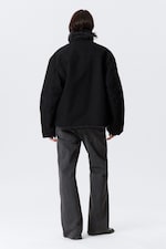 Black - Fur-Lined Canvas Jacket - 4