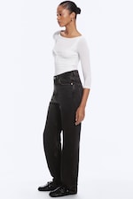 Echo Black - Noir - Jean droit standard taille très haute Rowe - 2