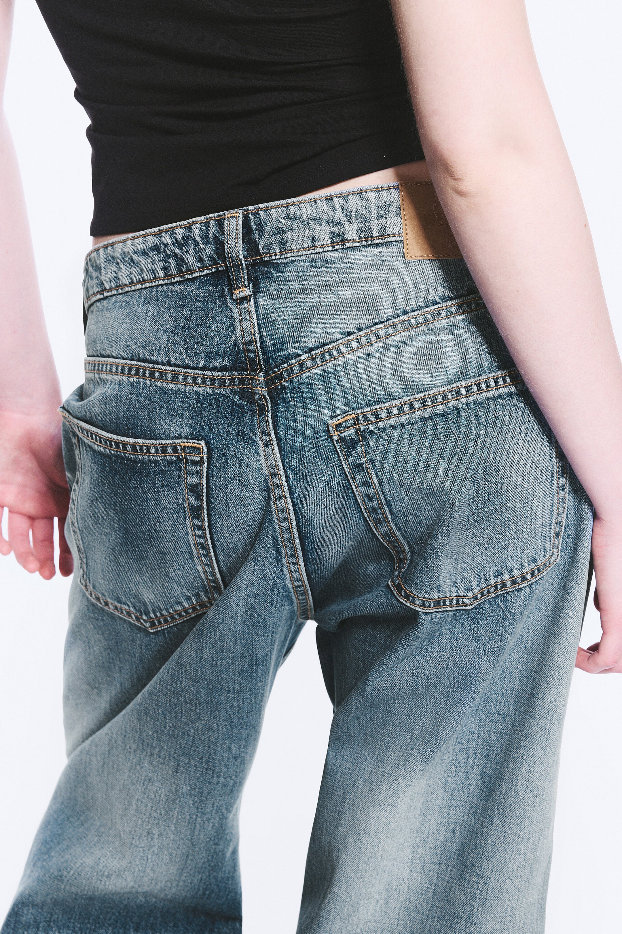 Blue Horses - Medium Blue - Missy Low Rise Loose Straight Leg Jeans - 4