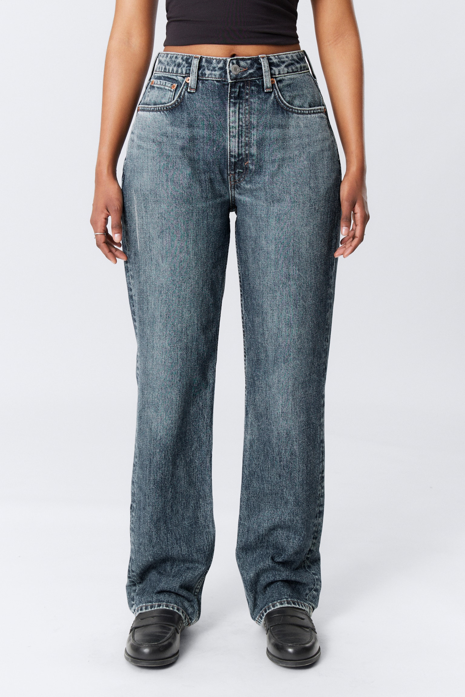 Resolute Curve High Waisted Regular Straight Jeans - Second Blue - Medium Blue/Tuned Black - Black/Blue Rinse - Dark Blue - 7