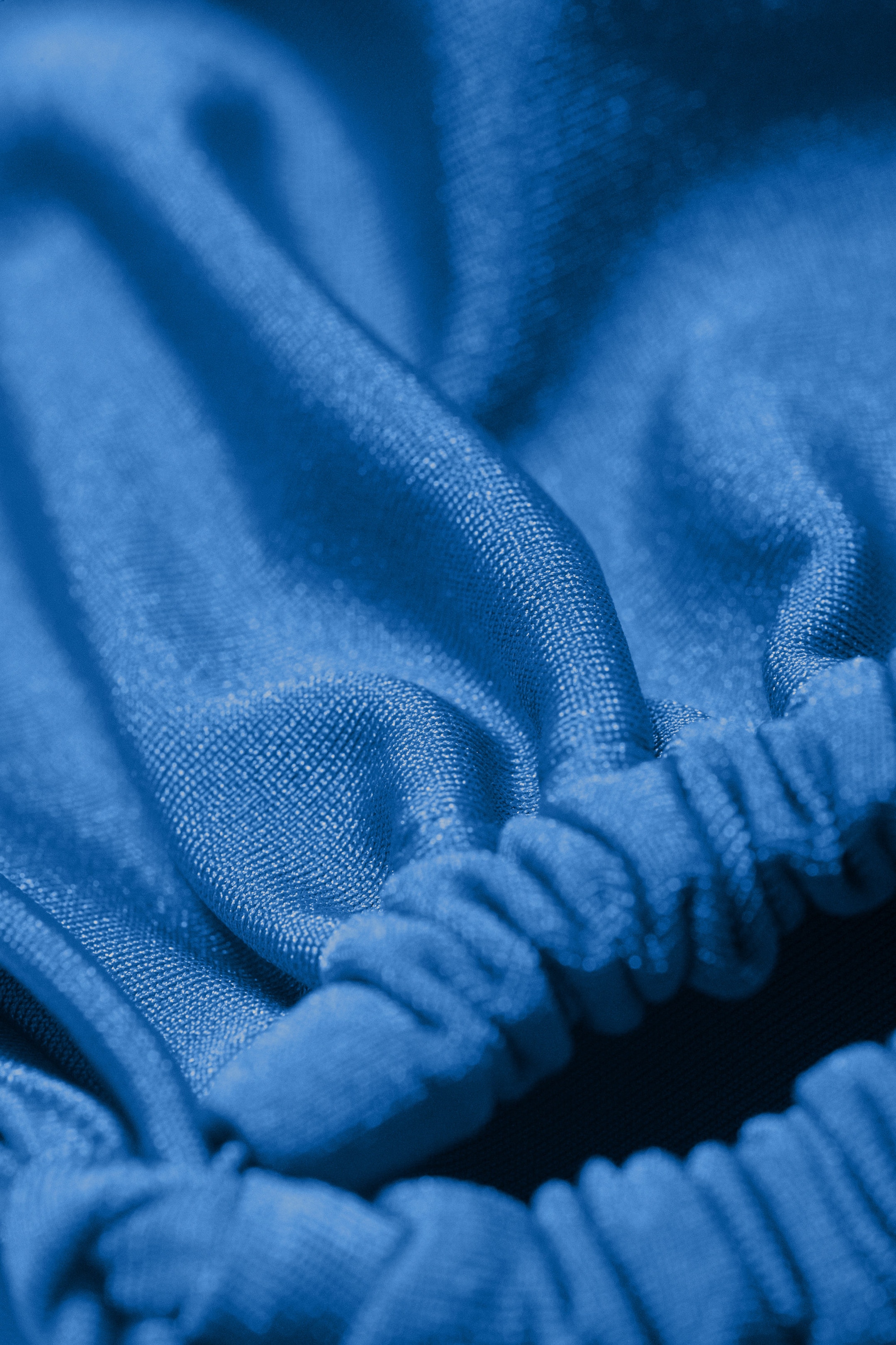 Bleu vif - Haut de maillot triangle froncé - 2