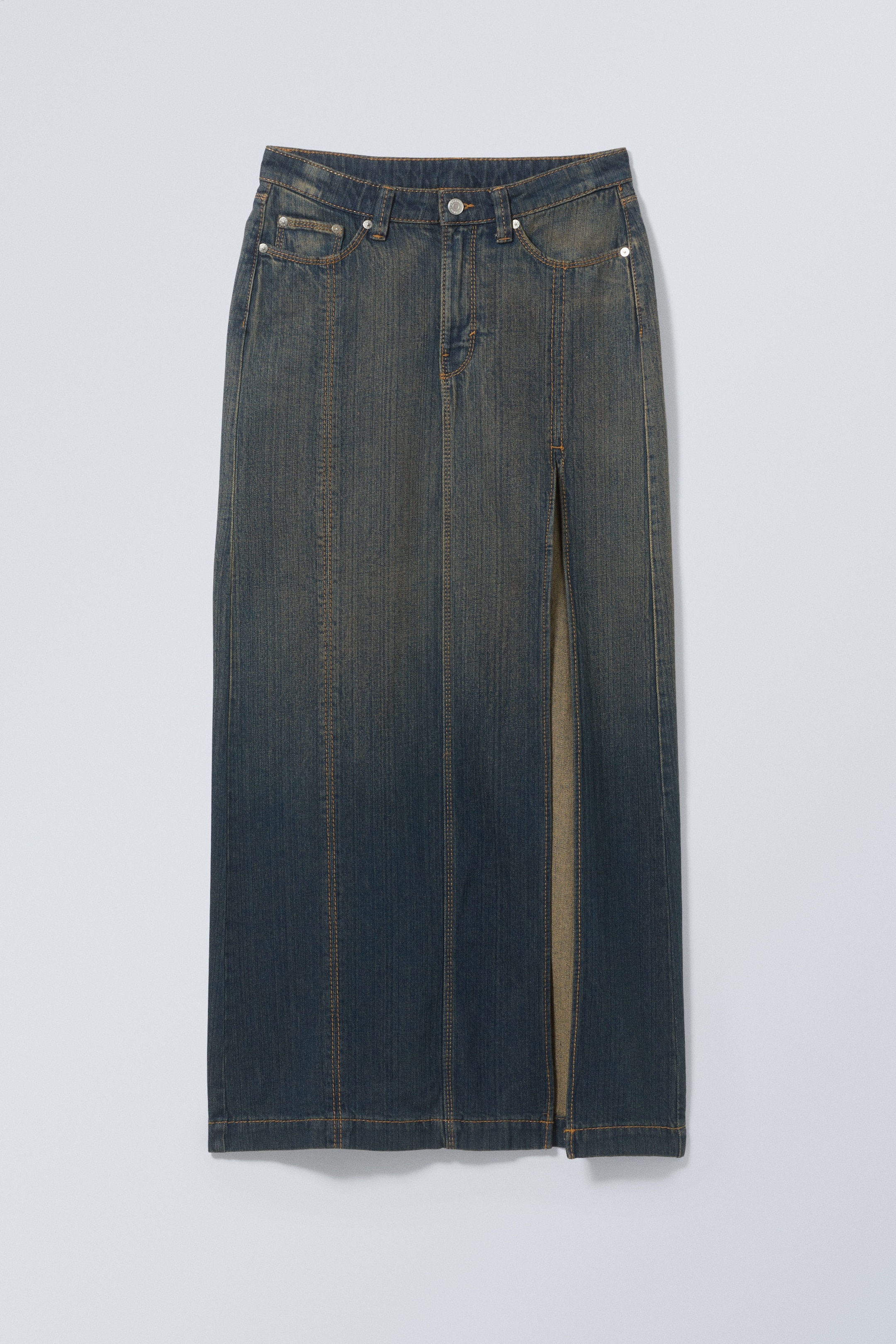 Tradisjonsblå - Park langt denimskjørt - 0