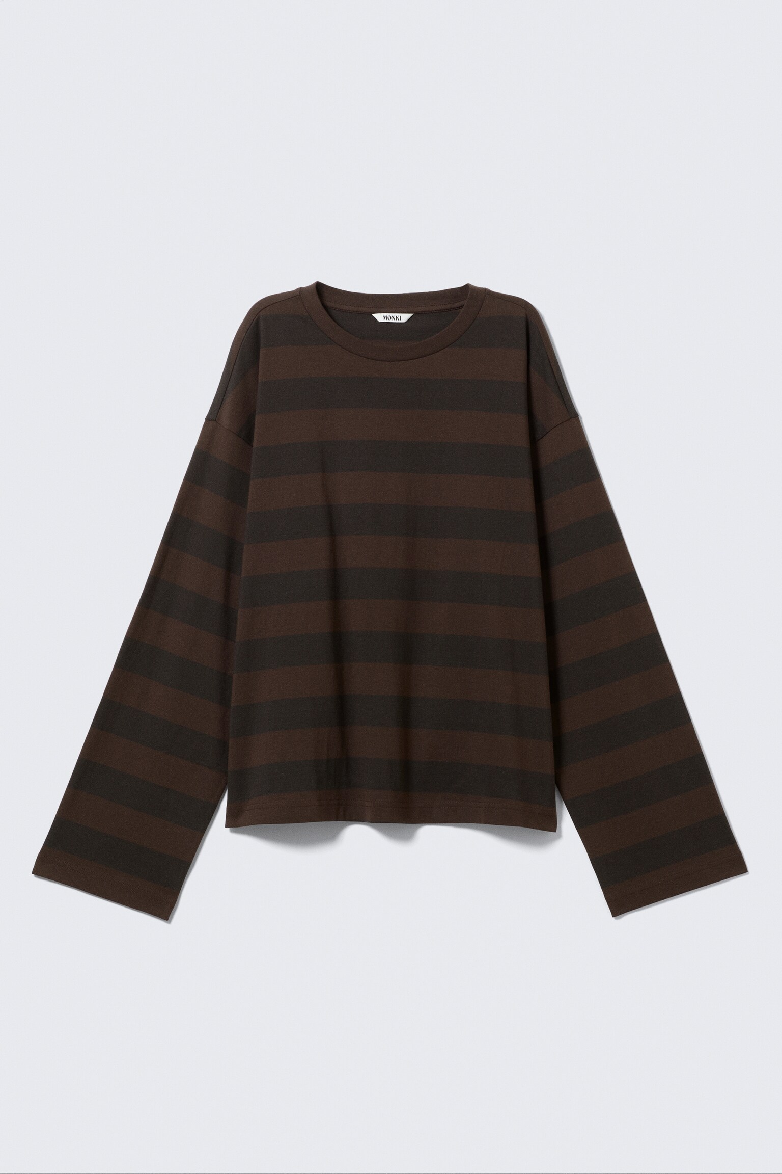Longsleeve-Shirt aus Baumwolle - Dunkelbraun gestreift/Feuerrote & beige Streifen/Pink/Gestreift/Pink & burgunderrot gestreift - 2