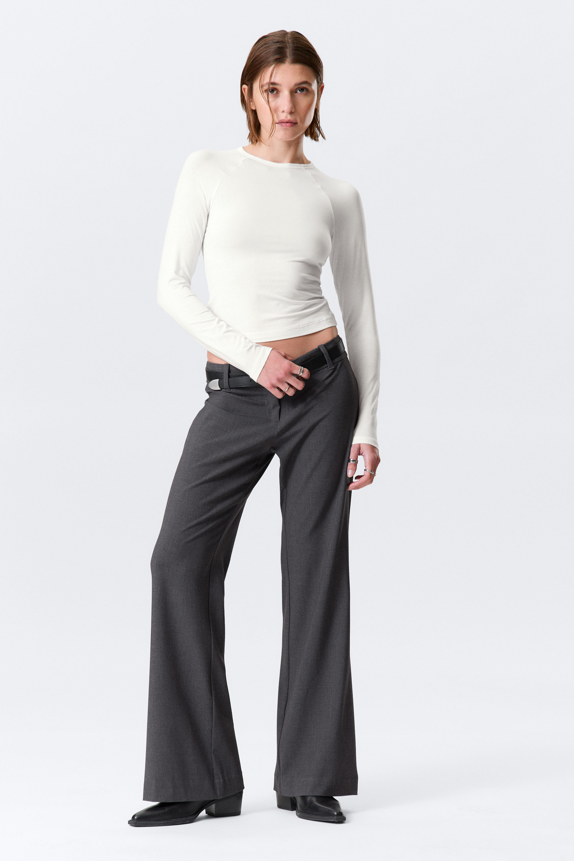 White - Fitted Raglan-Sleeved Top - 1