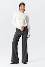 Weiß - Eng anliegendes Oberteil mit Raglanärmeln - 0