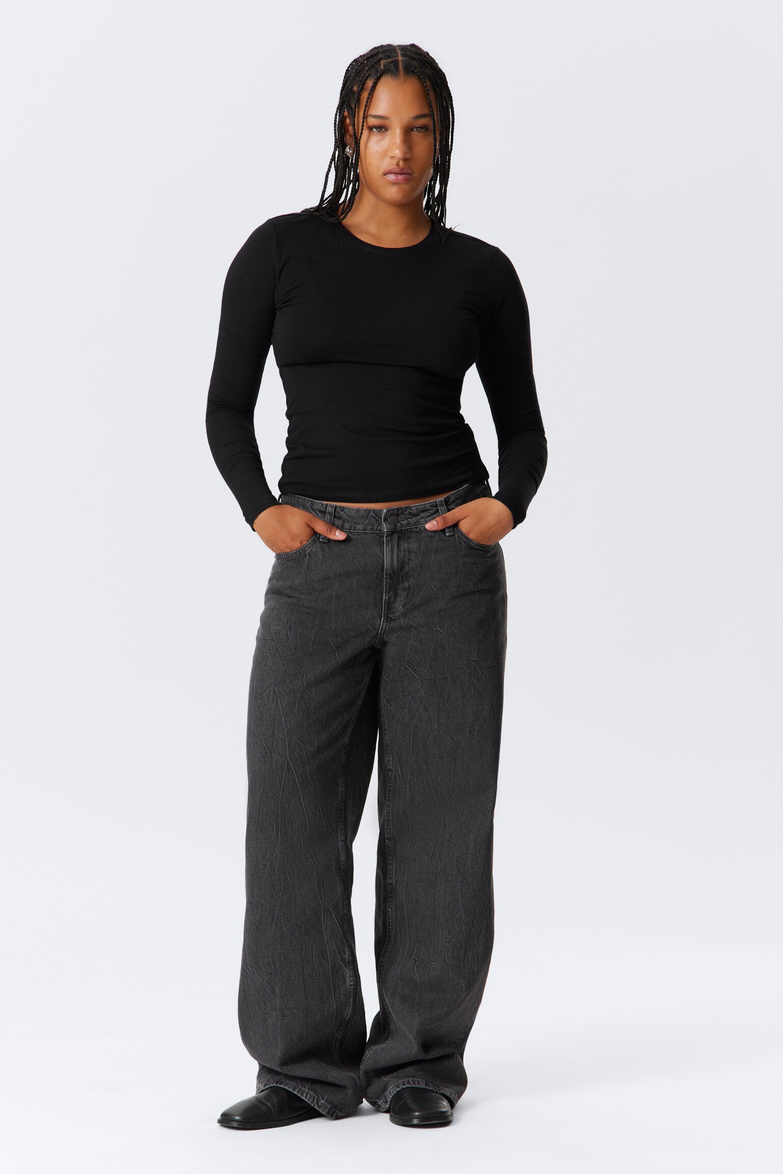 Ample Low Rise Loose Wide Leg Jeans - Risso Black - Black/Baltic Blue - Dark Blue/Gasoline Blue - Medium Blue/Ink Black - Black/Blue Stream - Medium Blue/Snow Blue - Light Blue/Blue One - Medium Blue/Deep Sea Blue - Dark Blue/Mine Grey - Dark Grey/Lip Blue - Light Blue/Lake Blue - Dark Blue/Ice Blue - Light Blue/Cyan Dust - Medium Blue/Mine Blue - Medium Blue - 1