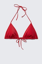 Bright Red - Tie Triangle Bikini Top - 3