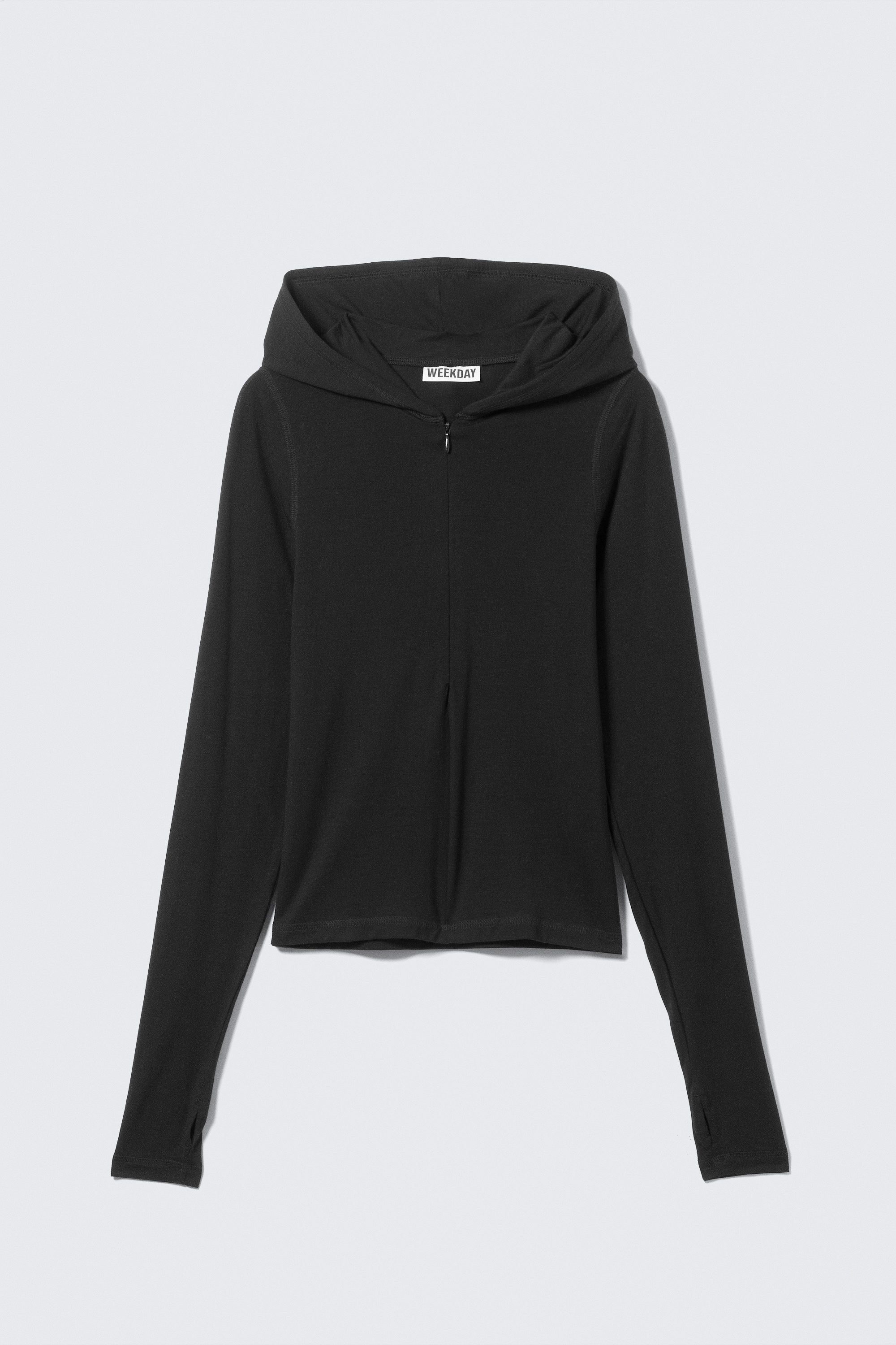 Black - Slim Fit Lyocell Zip Hoodie - 3