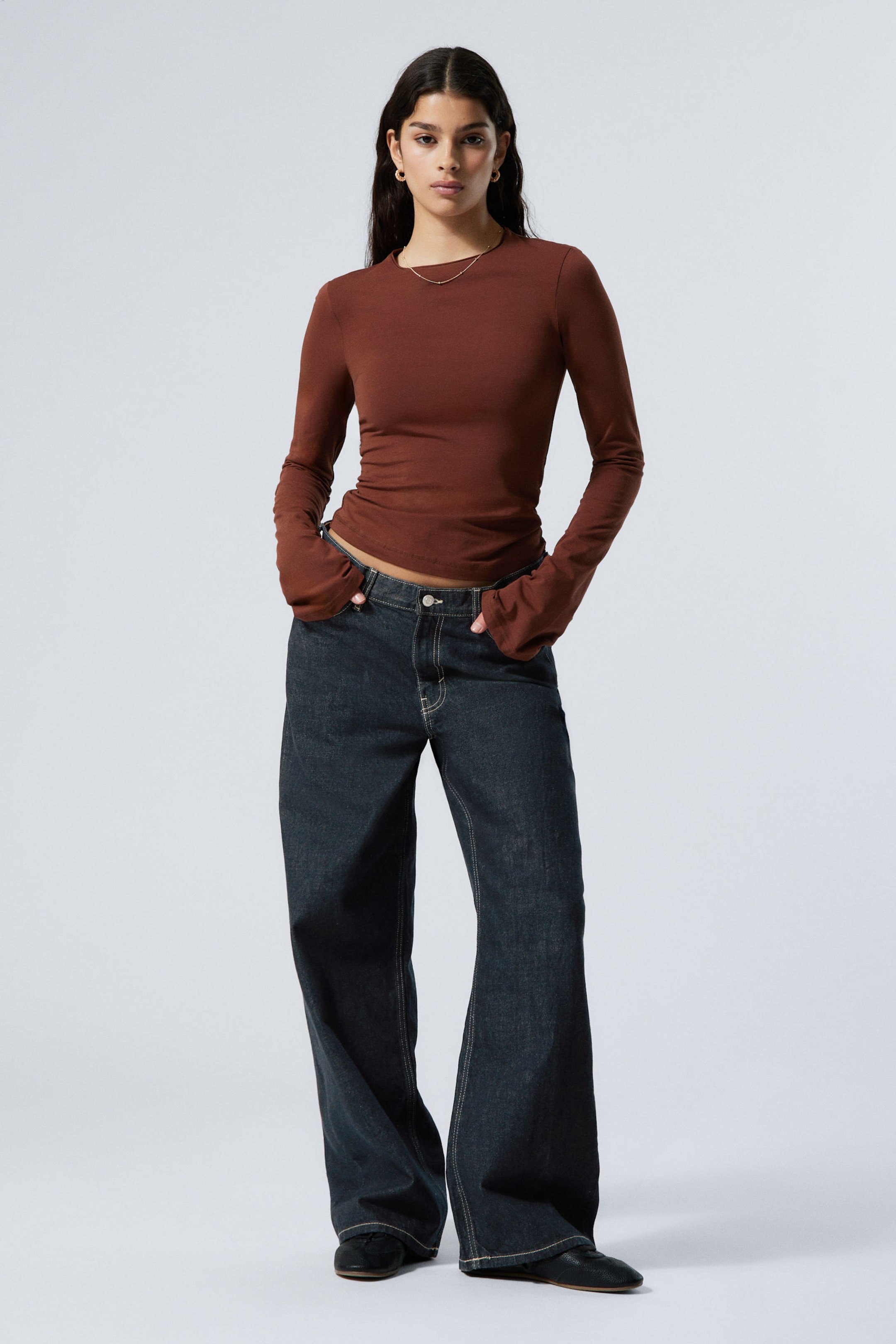 #4C5164 - Dynasty Low Rise Loose Wide Leg Jeans - 1