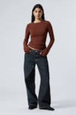 Blue Rinse - Dark Blue - Dynasty Low Rise Loose Wide Leg Jeans - 0