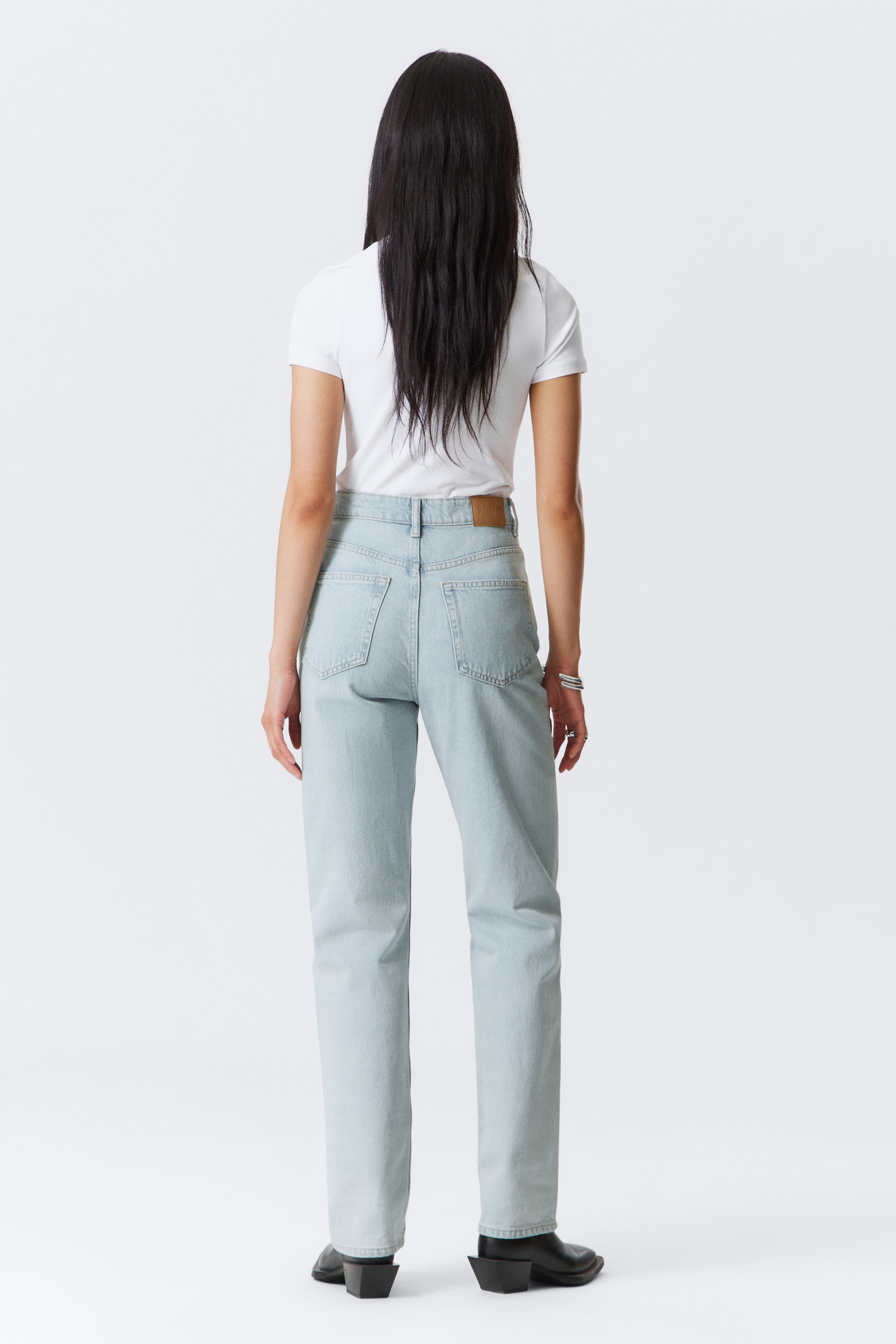 Agrandir l'image: Jean droit standard taille très haute Rowe - Opulent Blue – Bleu clair - FEMME | H&M FR 4