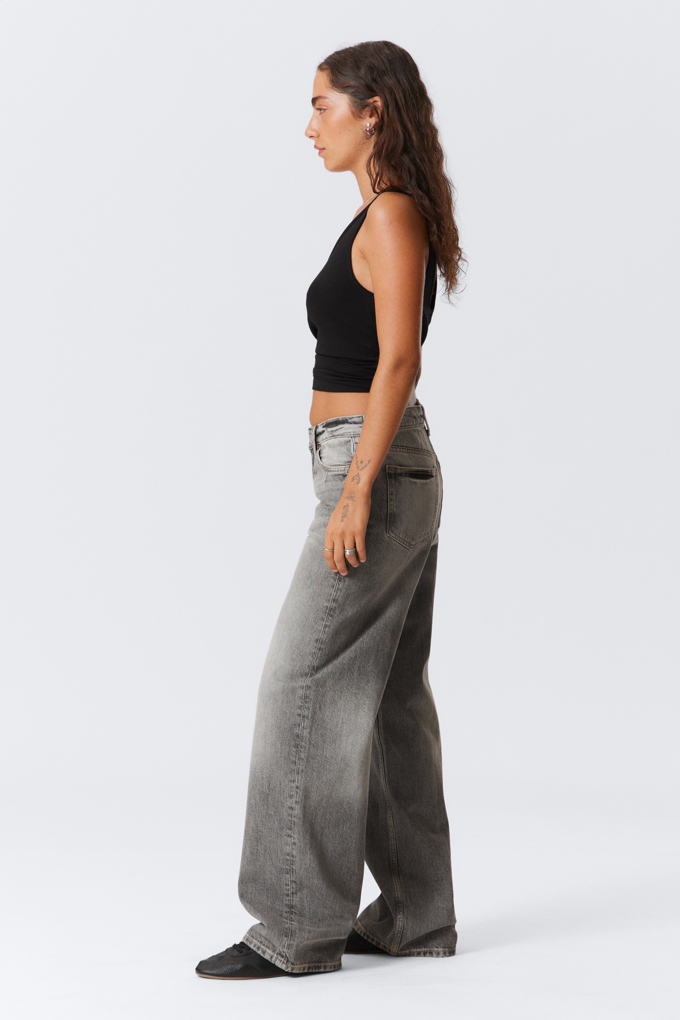 Zobacz większy obraz: Dżinsy Ample Low Rise Loose Wide Leg - Canyon Grey - Medium Grey - ONA | H&M PL 5