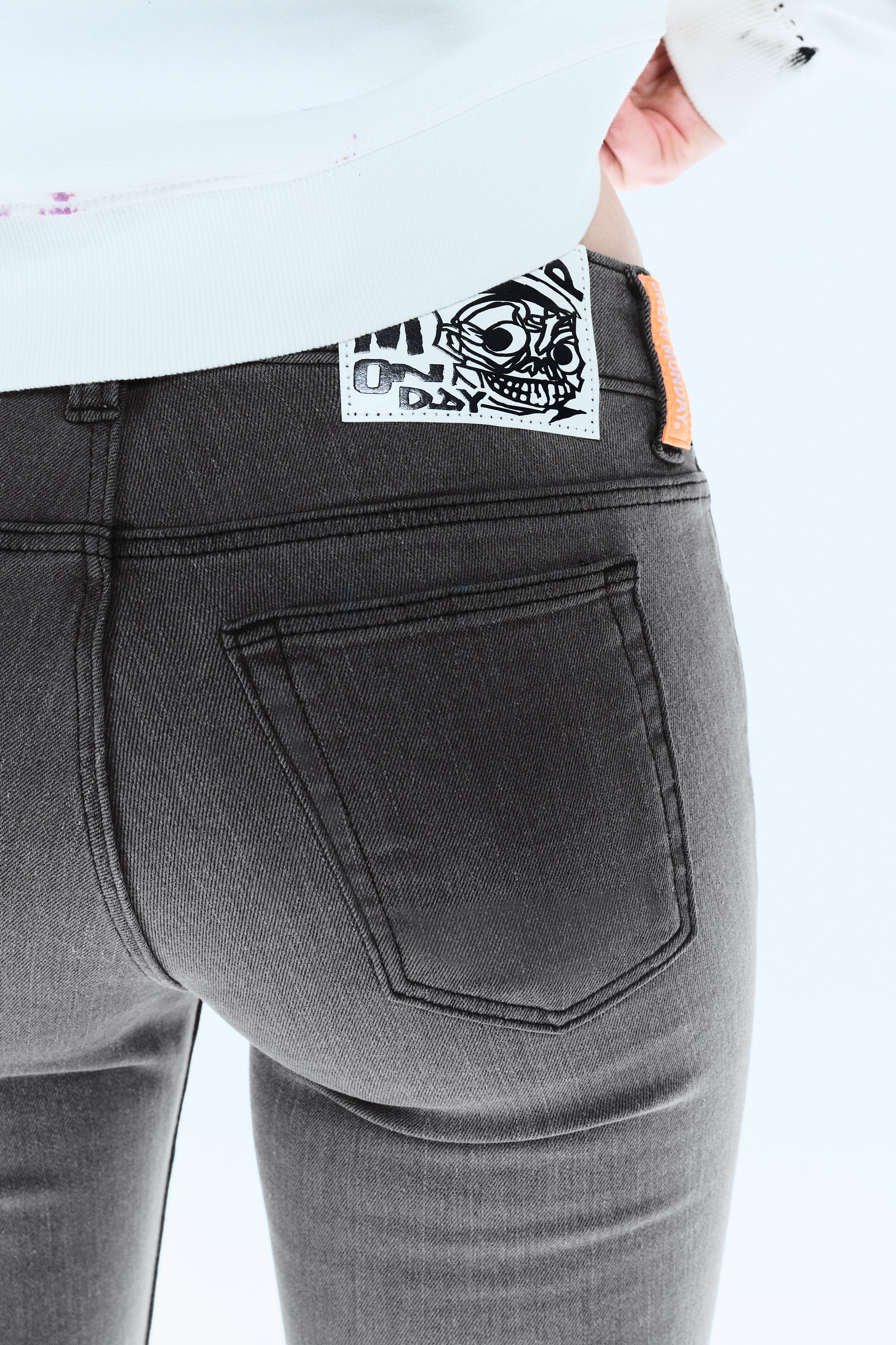 Bored Grey - Grey - Sleezie Low Rise Skinny Jeans - 2