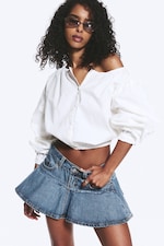 Dusty White - Balloon Sleeve Blouse - 0