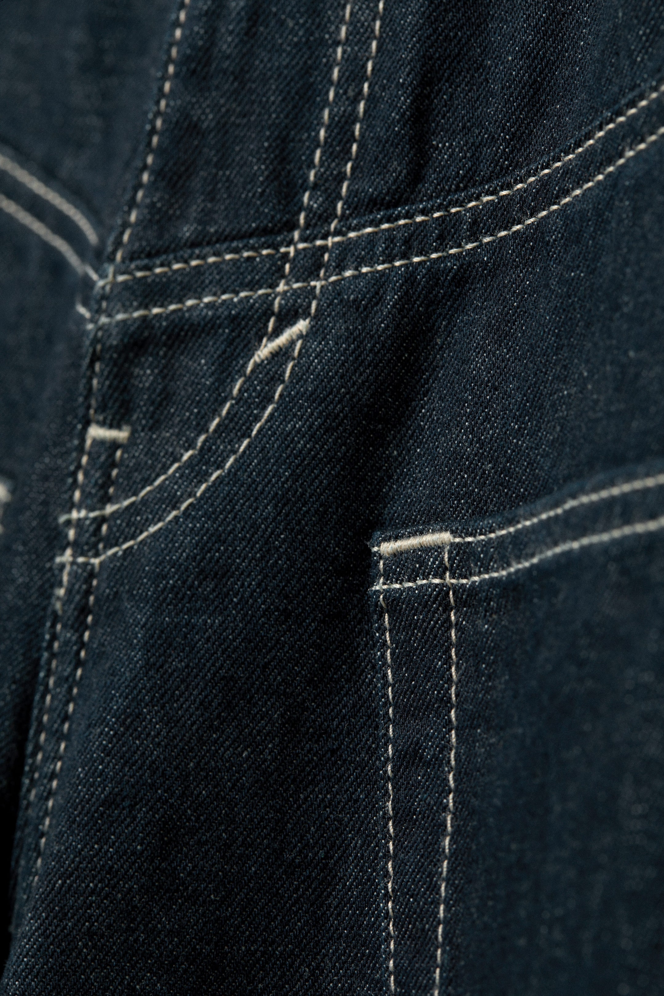 Blue Rinse - Dark Blue - Solar Deconstructed Loose Wide Leg Jeans - 6