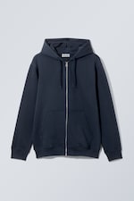 Donkerblauw - Standaardhoodie met rits - 0