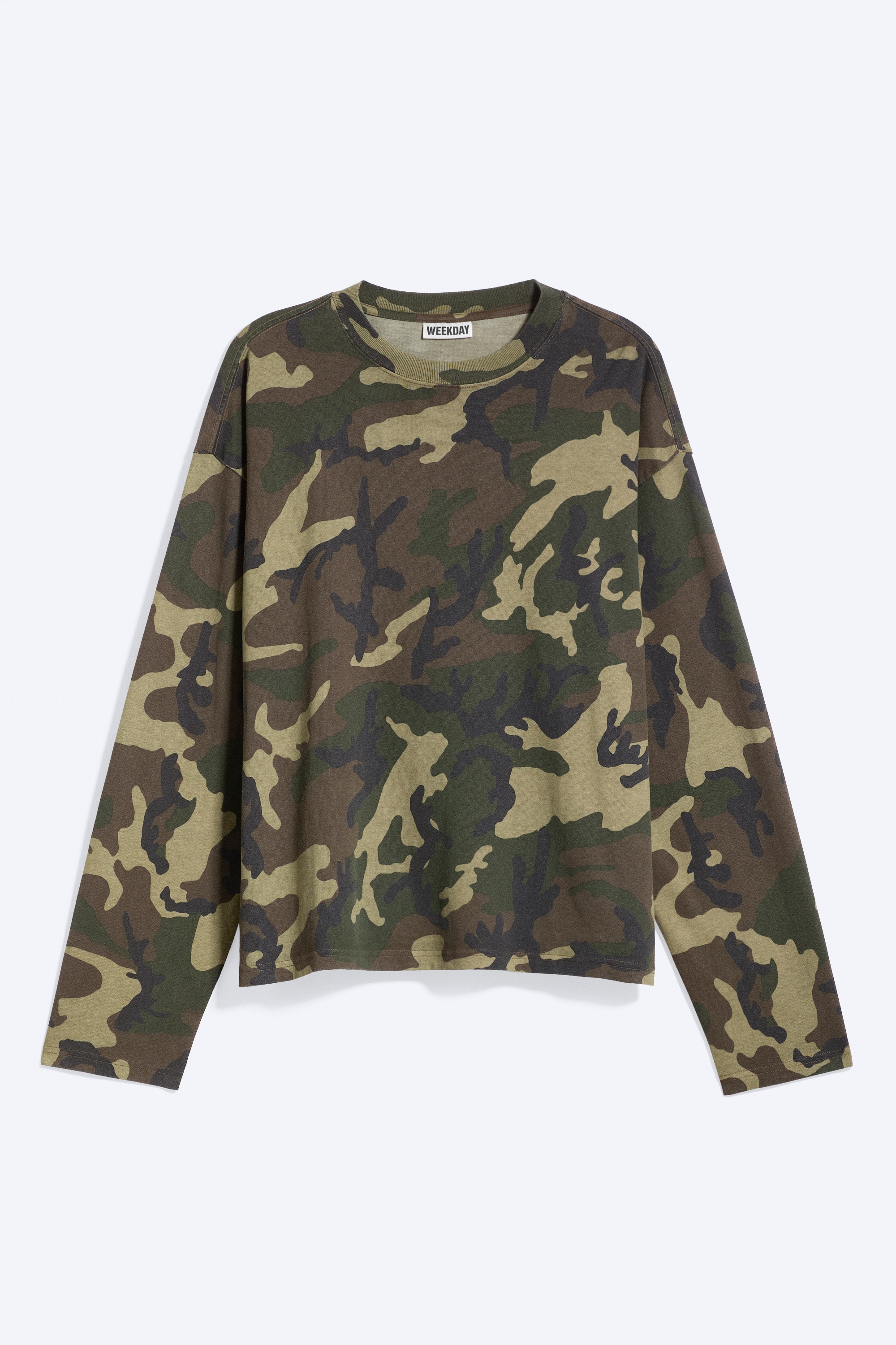 Great Boxy Graphic Long Sleeve T-shirt - Khaki Green - Camo/Dark Blue - Ninja Frog/Striped White/Black/Dusty White - Logo Bundle