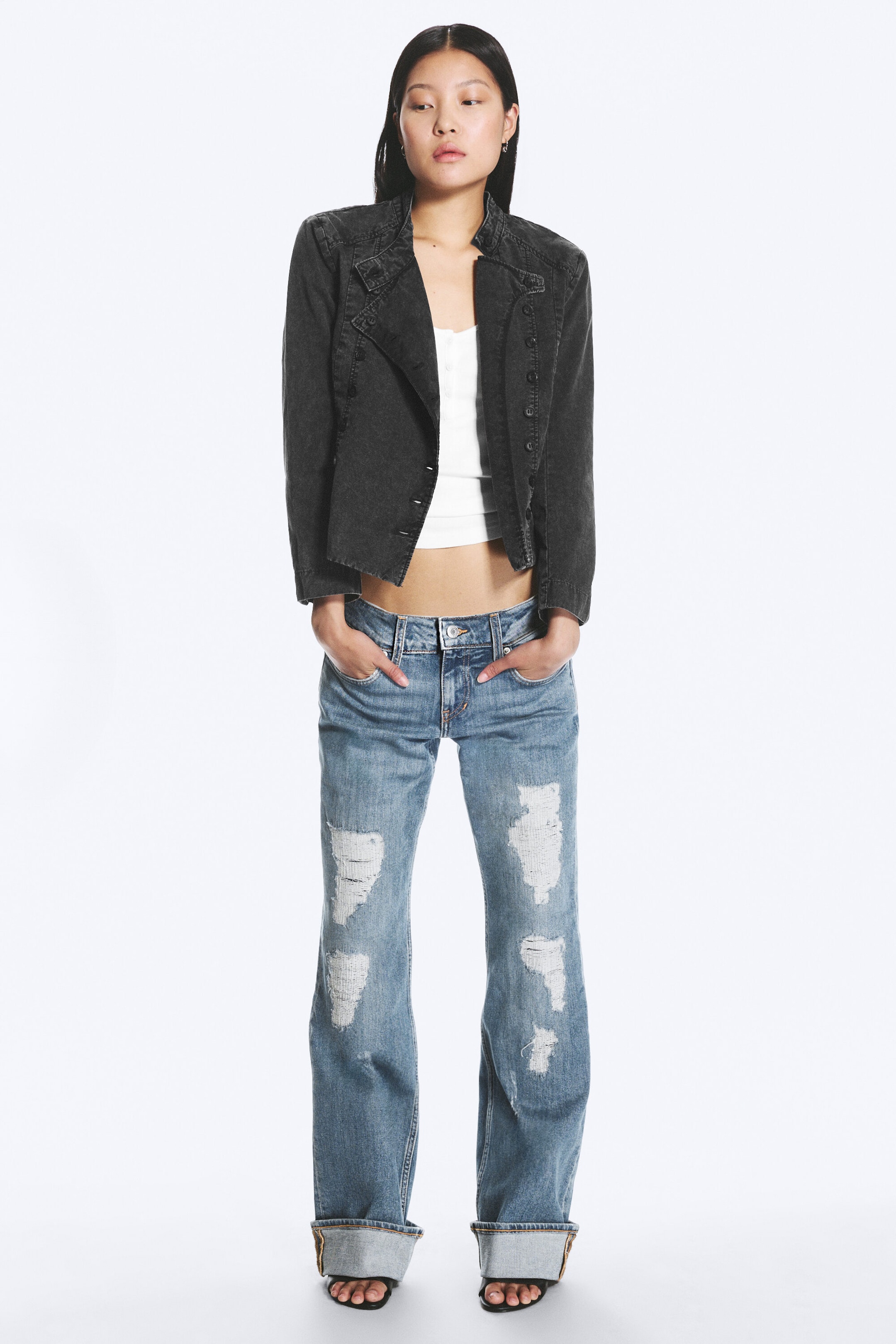 Washed Black – Zwart - Double-breasted topjack - 2