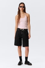 Hellrosa - Schmal geschnittenes Neckholder-Top aus Baumwolle - 1