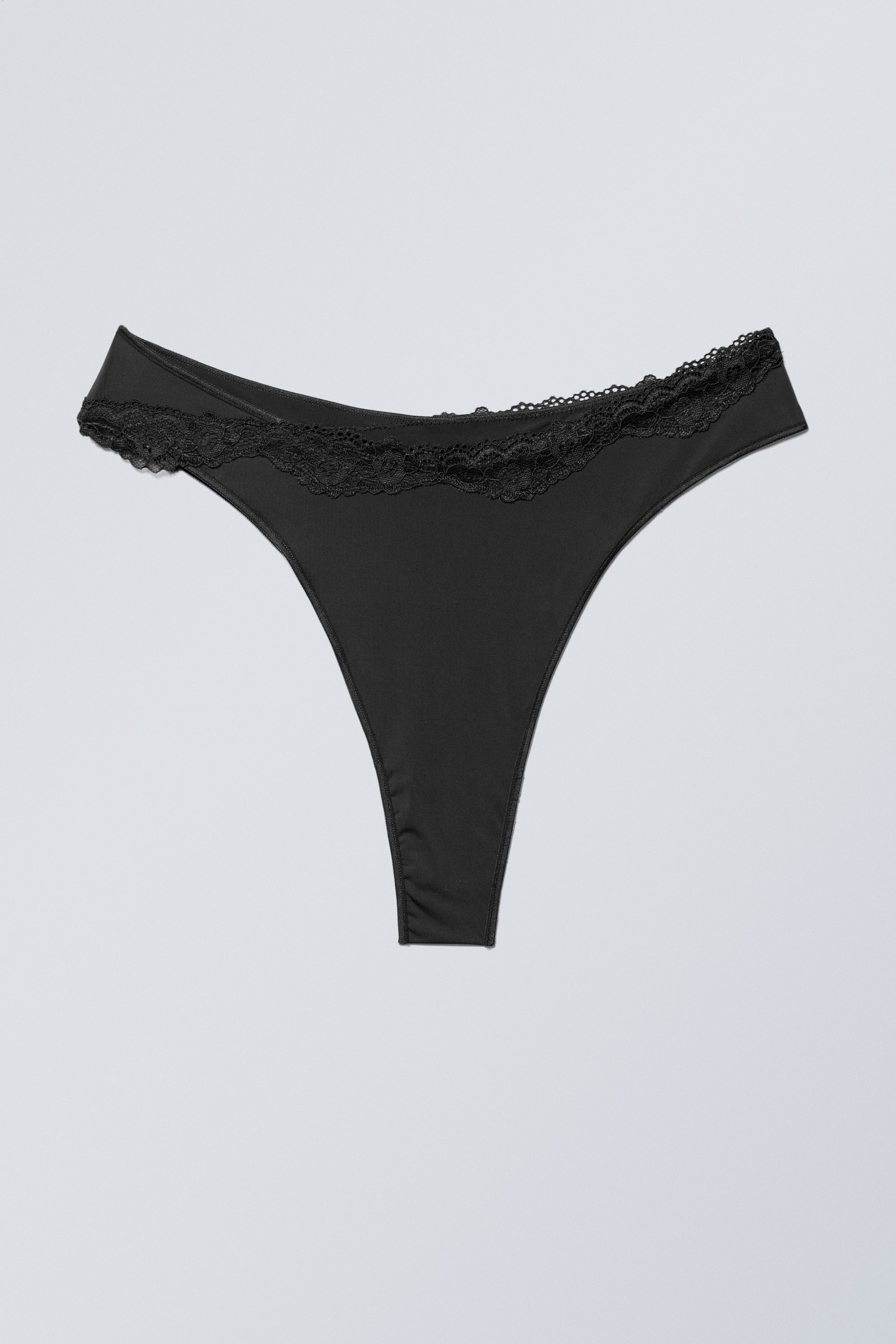 Noir - Culotte brésilienne avec dentelle Cleo - 1