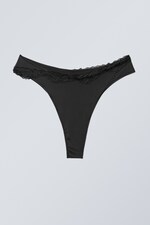 Noir - Culotte brésilienne avec dentelle Cleo - 1