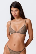 Dusty Grey - Lace Triangle Soft Bra - 0