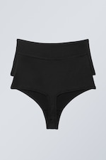 Svart - 2-pack Soul mjuka stringtrosor med hög midja - 1