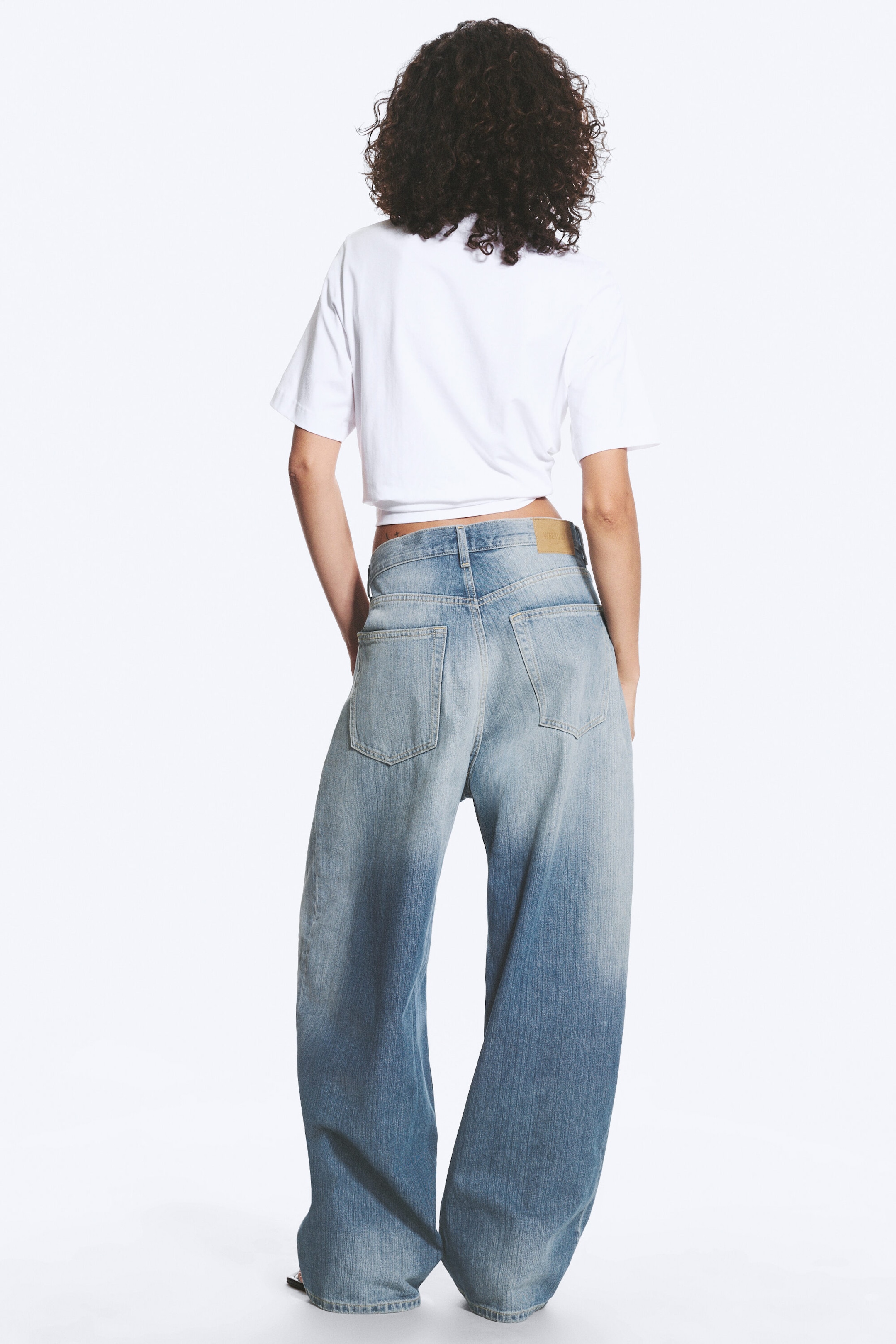 Saddle Blue - Mellanblå - Astro Mid Waist Loose Baggy Unisex Jeans - 3